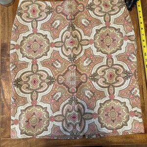 Talbots Paisley Print Skirt in Pink and Tan